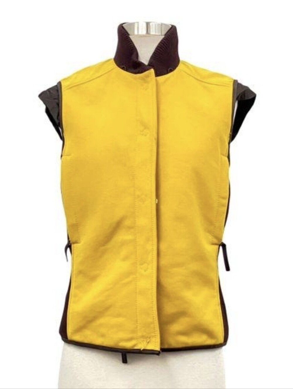 Vintage Prada Sport Linea Rossa Quilted Vest Art 109052 Yellow Brown IT 38 COA